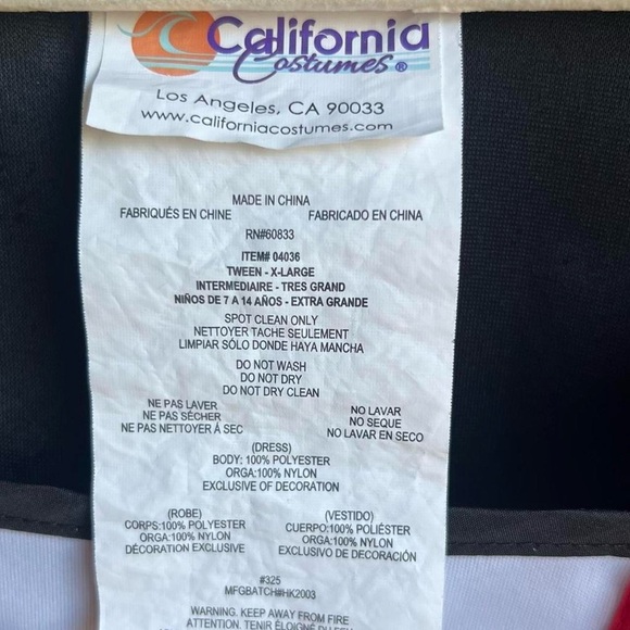 California Costumes Red and Black Heart Dress - Picture 3 of 7